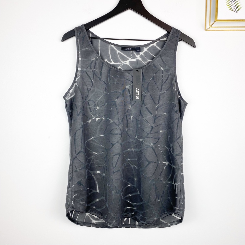 APT. 9 Burnout Tank Top Grey Large